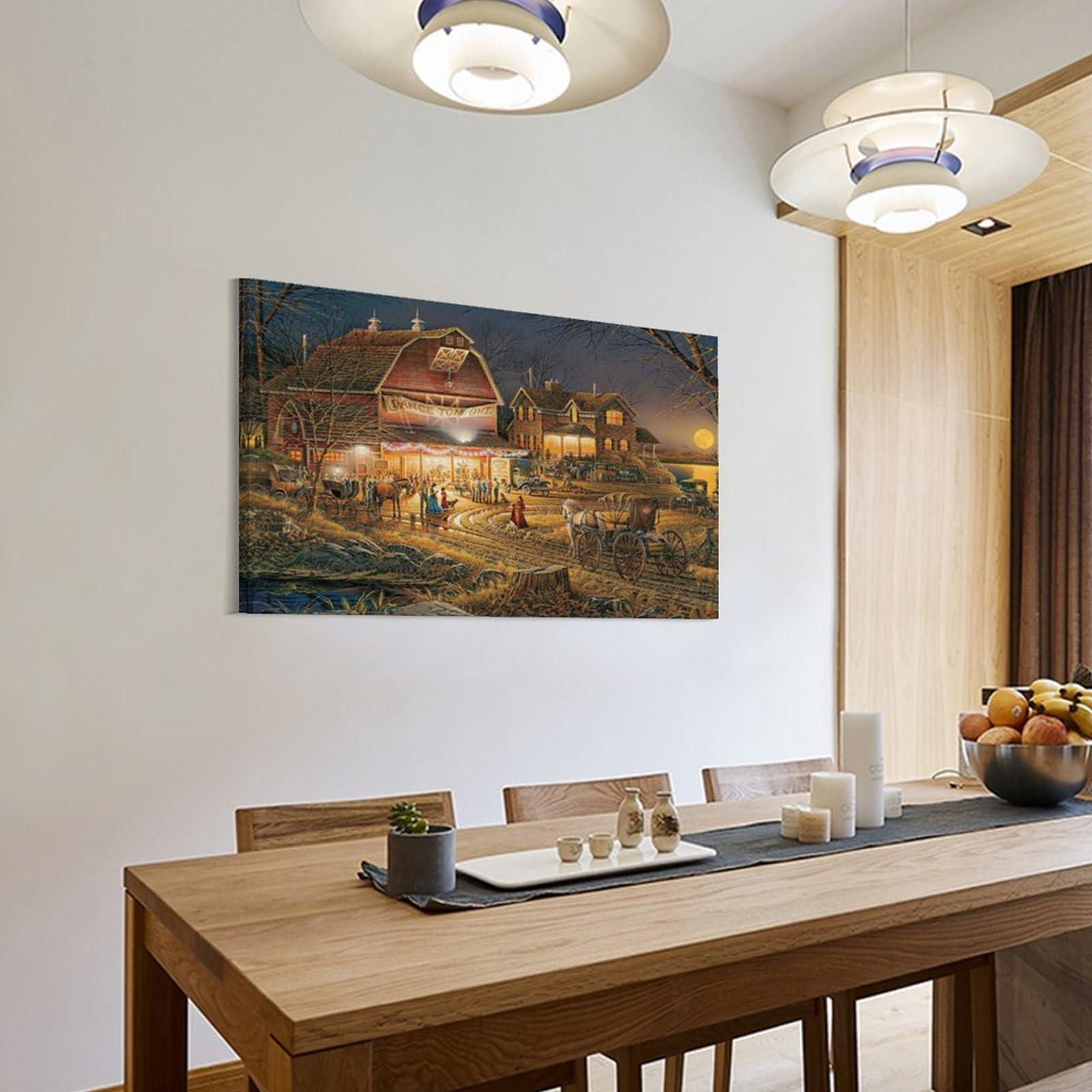 WITHMIST WITHMIST Terry Redlin Print Painting Landscape (105) Artworks Canvas Poster Room Aesthetic Wall Art Prints Home Modern Decor Gifts Framed-unframed 12x18inch(30x45cm)