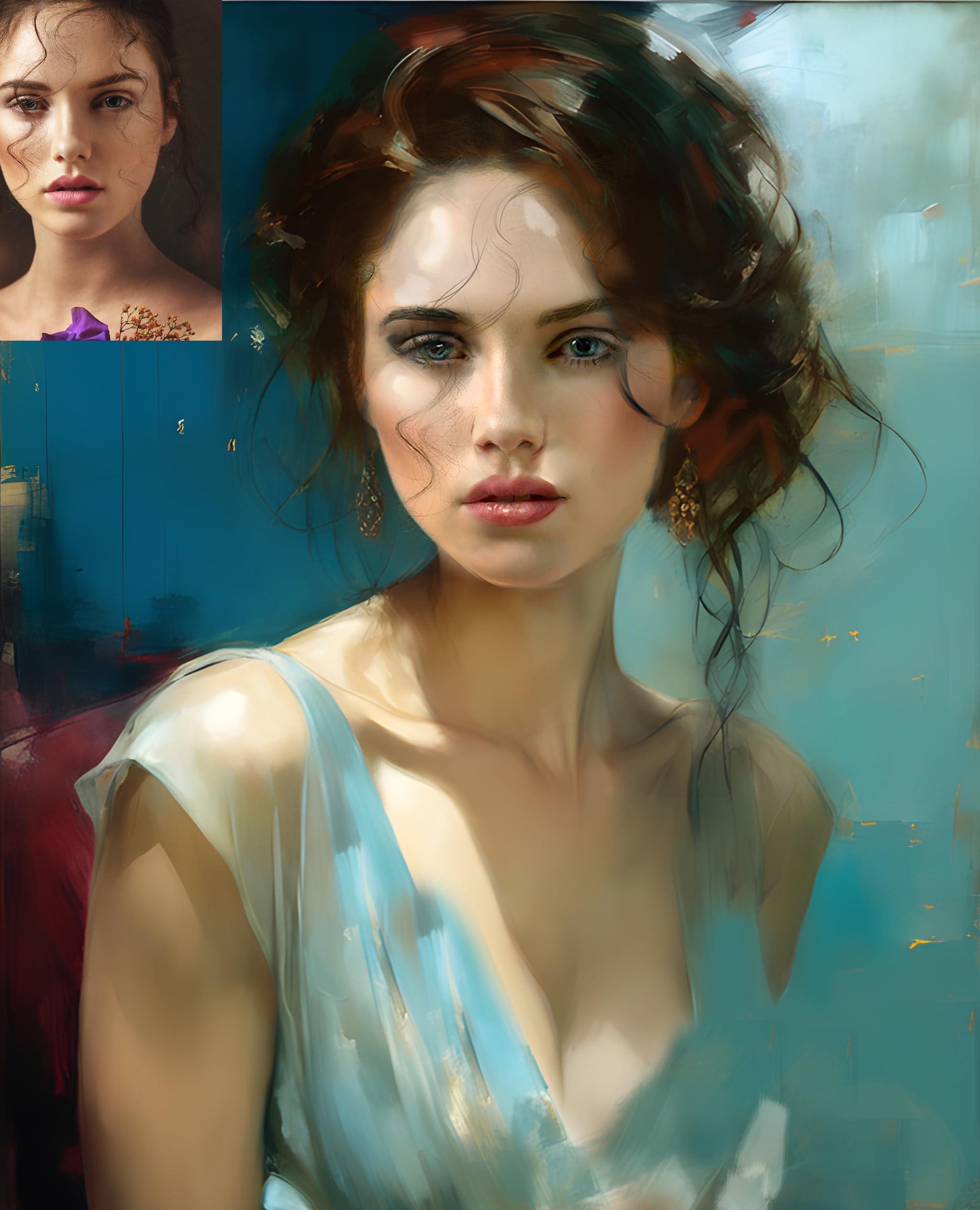 Generic Custom Portrait Painting from photo, Oil Portrait from your photo, Commission Portrait, Customized Portrait, Portrait on canvas, Wall Art, Print on canvas with partial manual work