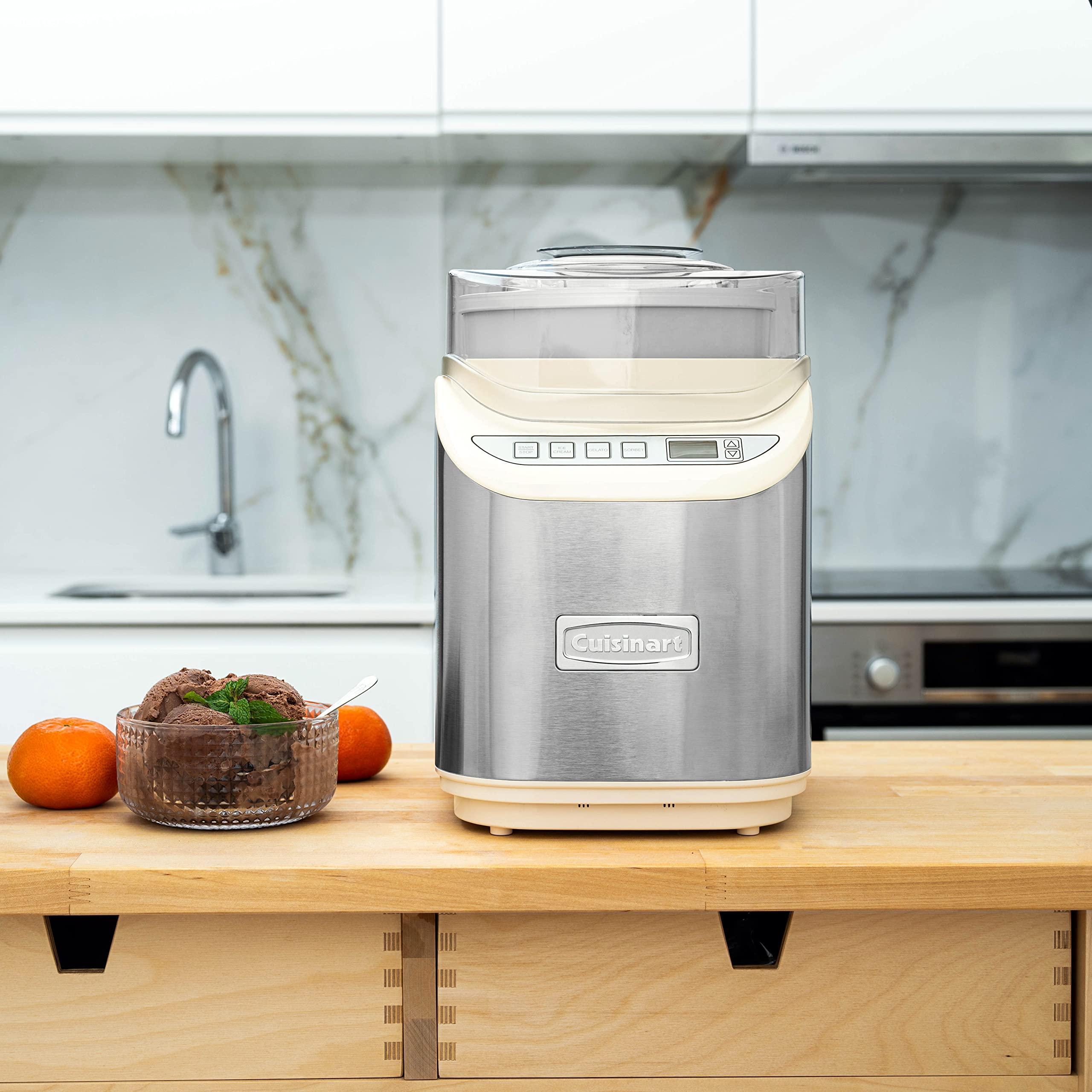 Cuisinart Cuisinart ICE-70CRM 2-Quart Cool Creations Ice Cream, Frozen Yogurt, Gelato and Sorbet Maker, LCD Screen with Countdown Timer, Makes Frozen Treats in 20-Minutes or Less, Cream