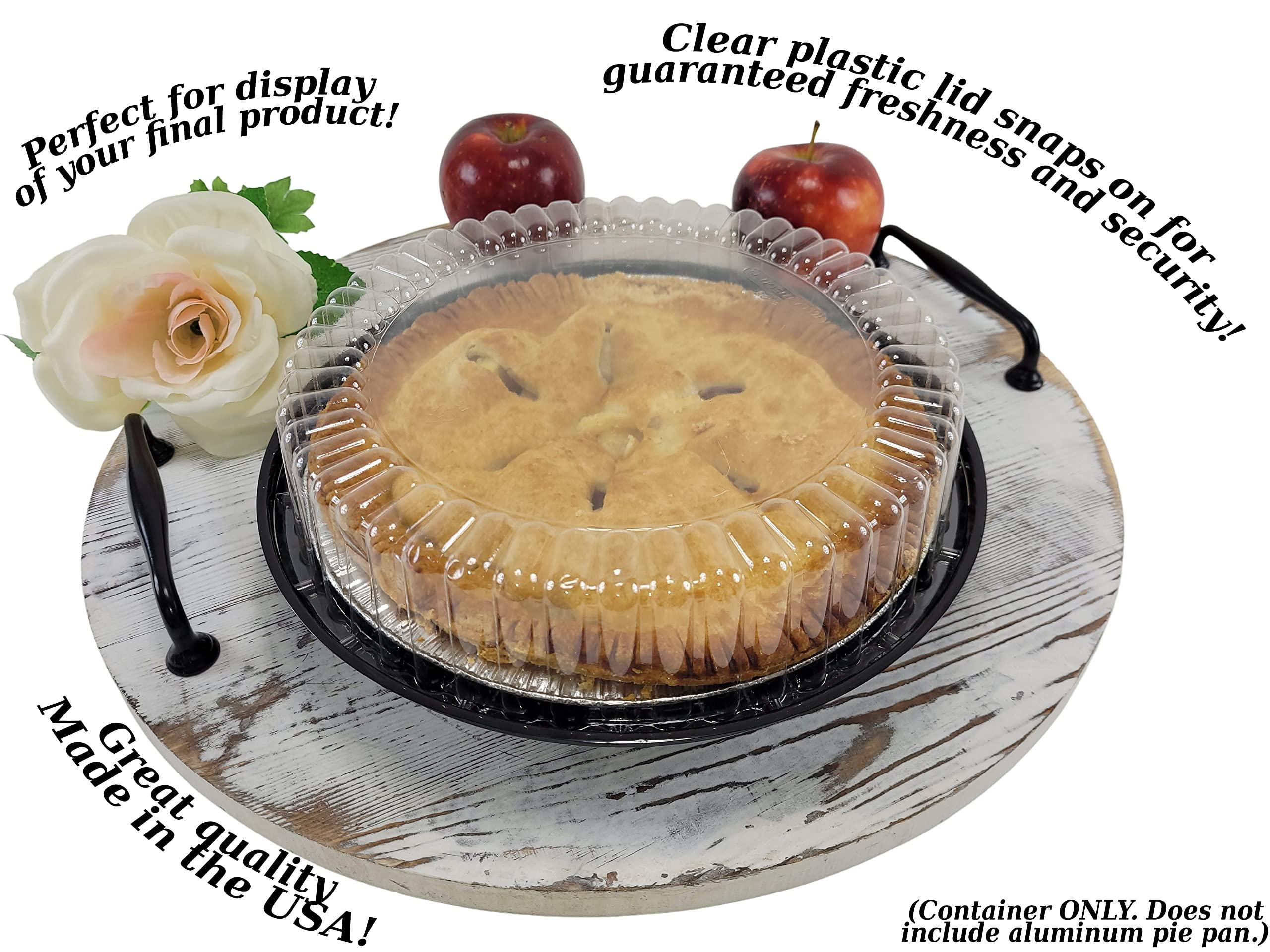 KitchenDance.com KitchenDance Combo Pack of Pie Pans with Carriers - 9 Inches Pie Pans with High Dome Lid - 9 Inches Pie Pans with 9 Inches Pie Container - Baking Pan Perfect for Baking, Cooking - WJ43, 10 Count