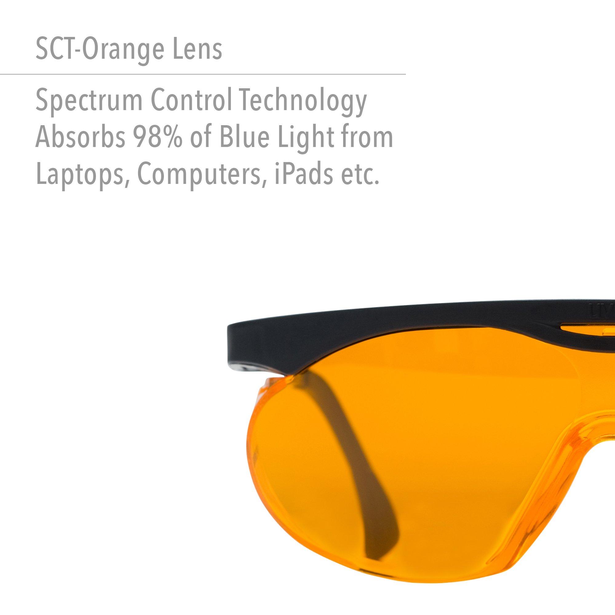 Uvex Honeywell Uvex Skyper Blue Light Blocking Computer Glasses with SCT-Orange Lens, (S1933X), S1933X-3 (3 Count)