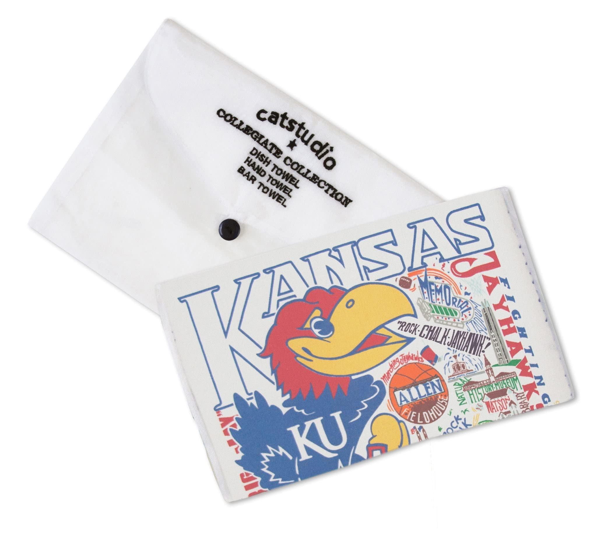 Catstudio Catstudio Dish Towel, University of Kansas Jayhawks Hand Towel - Collegiate Kitchen Towel for Kansas Fans for Graduation, Game Day, Students & Alums