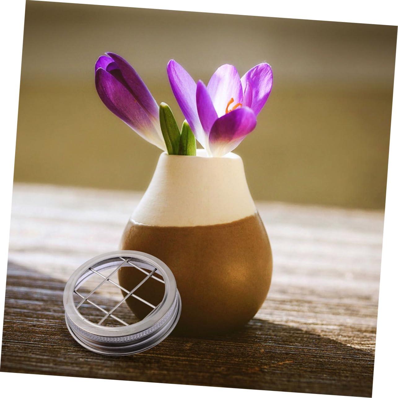 BIUDECO BIUDECO 1 Set of Mason Jar Lids for Sprouting and Flower Arranging Stainless Steel Mesh Covers for Canning Jars Portable Sprouting Lid and Flower Arrangement Cap