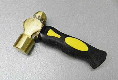 Novel STUBBY BRASS HAMMER ERGONOMIC SHORT HANDLE BALL PEEN MALLET METAL CRAFTS 1 LB (LZ 1.2 FRE)