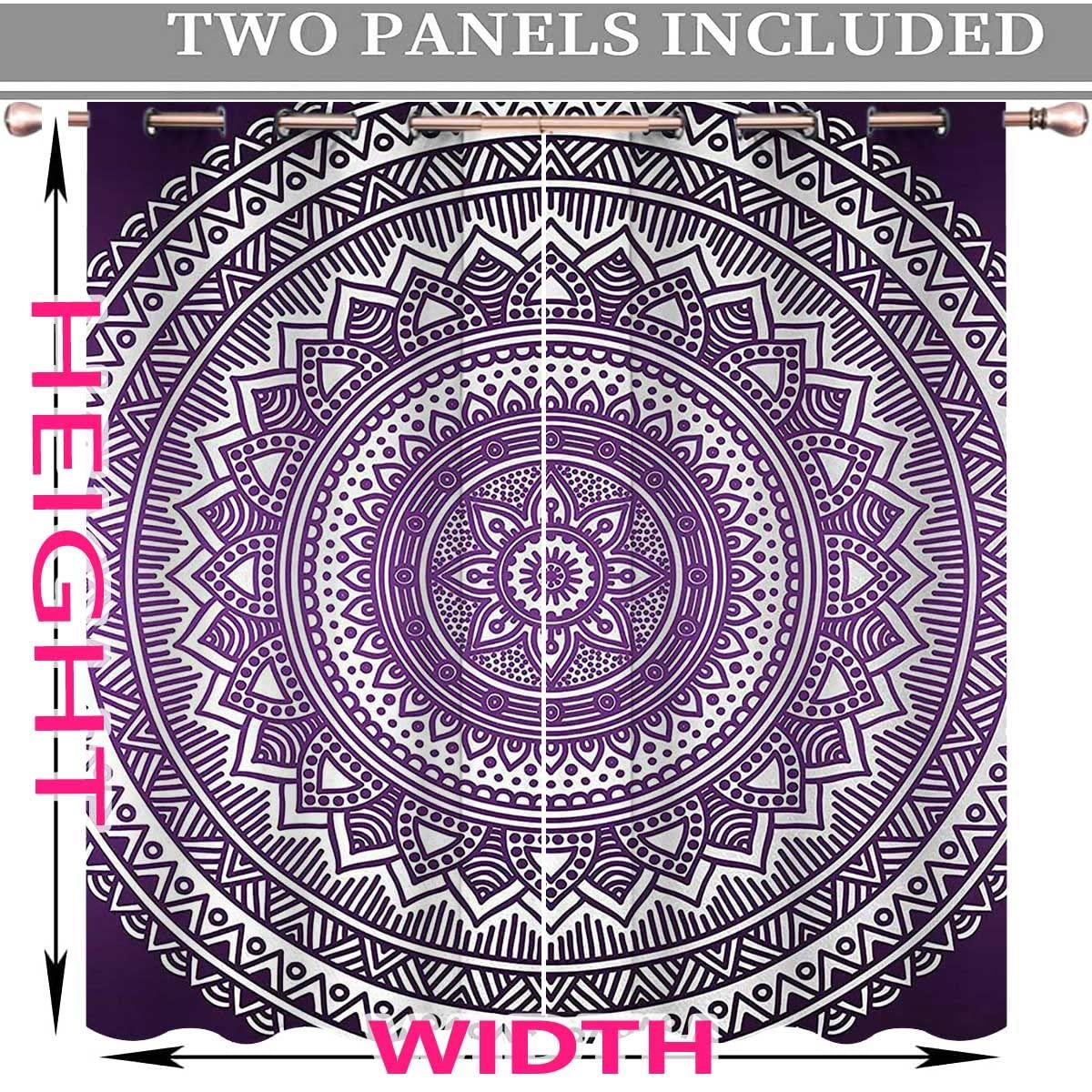 HomeLoft Basics Purple Curtain for Sliding Glass Door 2 Panels Purple and White Soundproof Curtains Room Decor (W) 85 X (H) 85 Inches