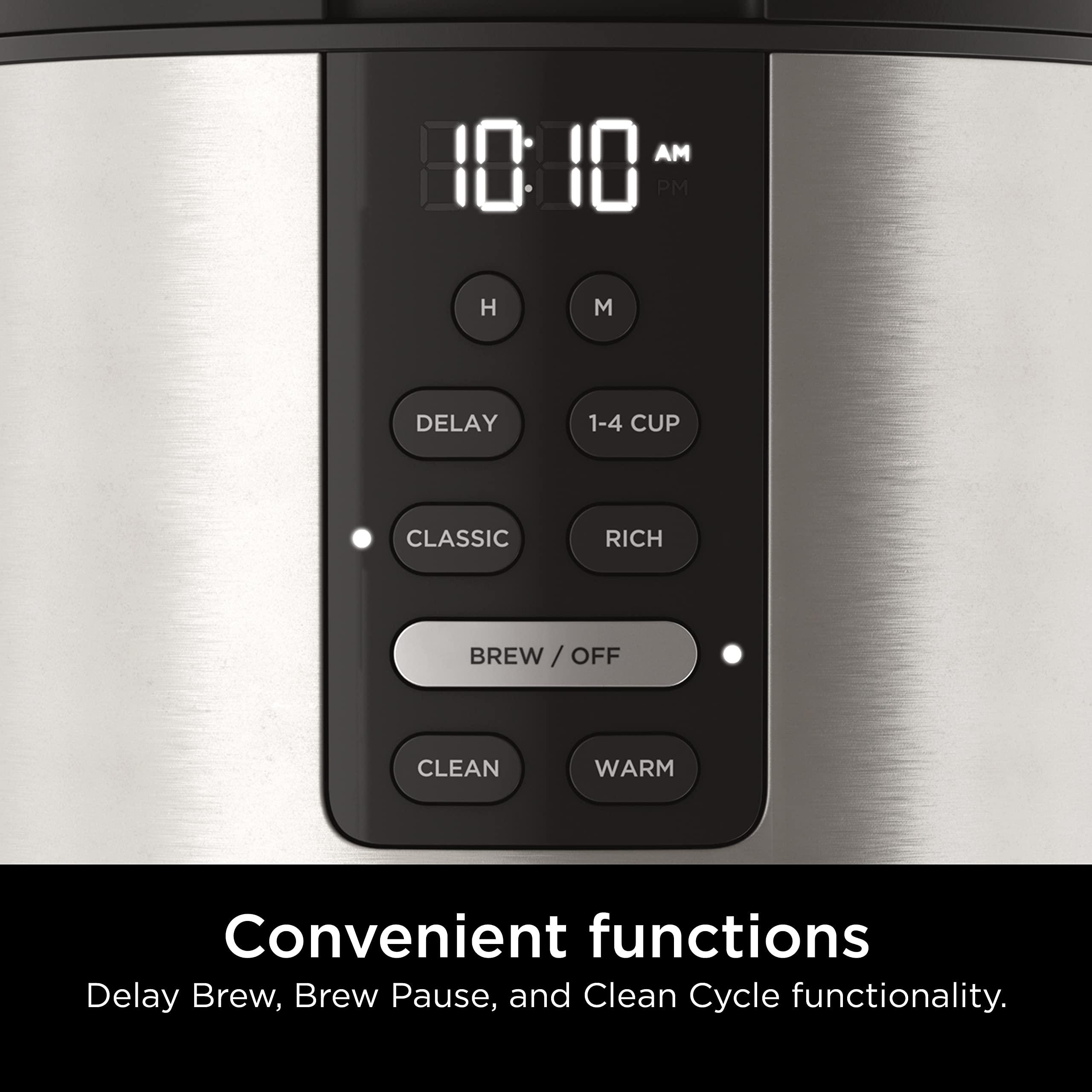 Ninja Ninja DCM200C Programmable XL 14-Cup Coffee Maker, 14-Cup Glass Carafe, With Permanent Filter, Stainless Steel, Silver