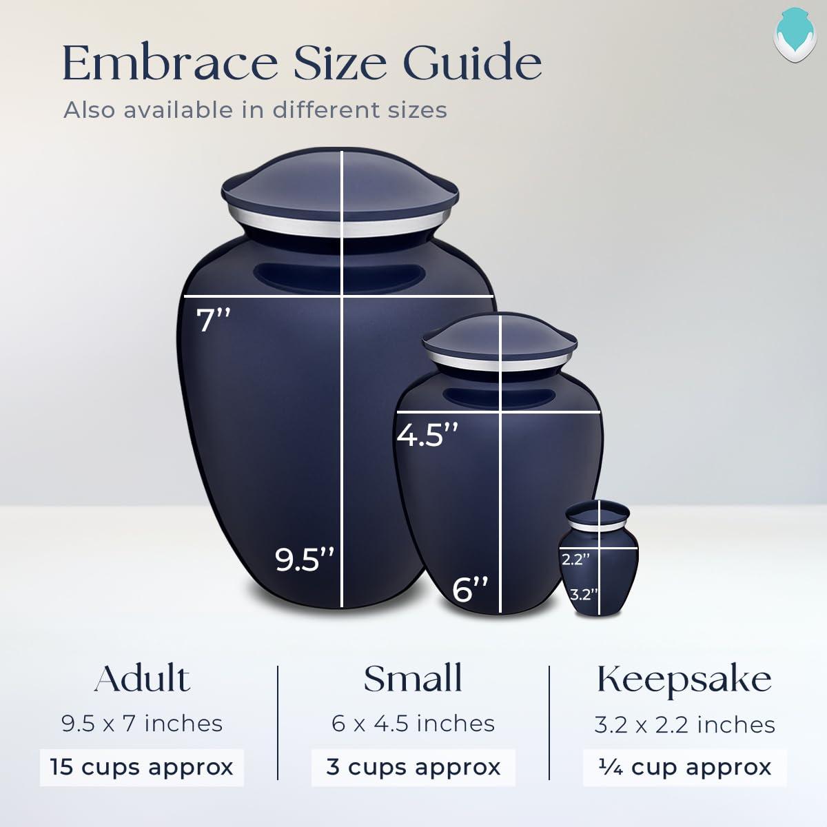 GetUrns Geturns Embrace Small Personalized Baseball Cremation Urns for Human Ashes I Cobalt Blue Funeral Urn for Men and Women with Double Side Engraving I 44 lbs