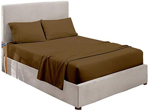 Ardenia Bedding Ardenia Bedding 4 PCs Waterbed Sheets Set - 400TC - Unattached with Fitted Sheet 100% Cotton Waterbed Sheet Set for Cool & Breathable, Taupe Solid, waterbed Sheets Queen Size 60\" X 80\" (10\" Deep)