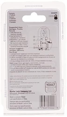 Master Lock Master Lock Padlock, Solid Steel Lock, 2-1/2 in. Wide, 930DPF