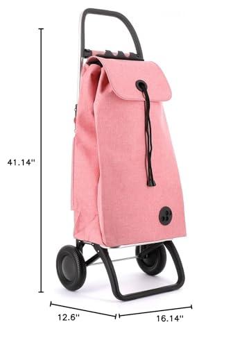 ROLSER ROLSER I-Max Tweed 2 Wheel Foldable Shopping Trolley - Coral