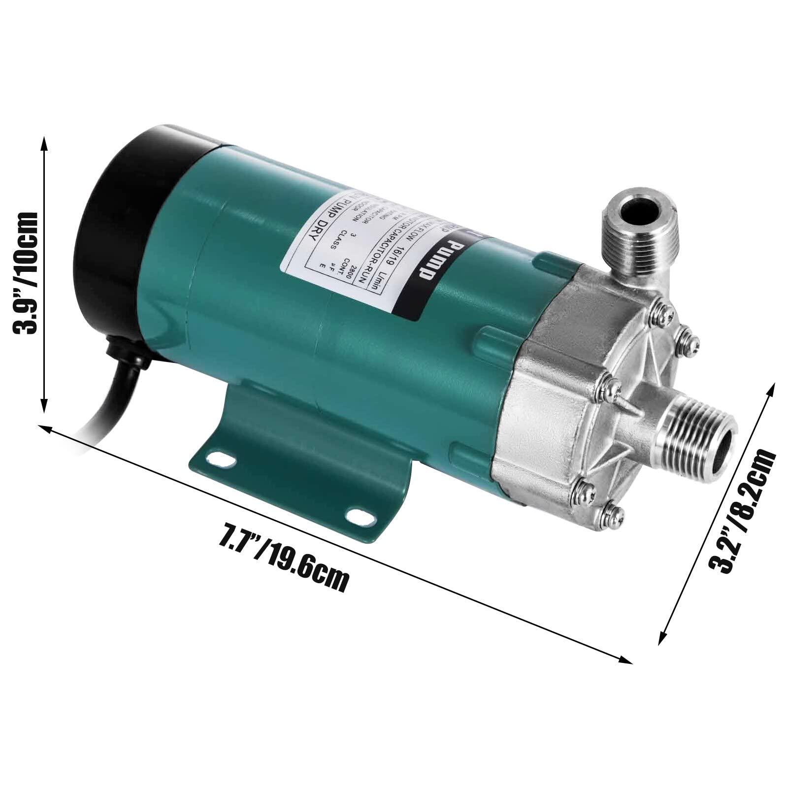 TYQXSH TYQXSH Pump Accessories Home Brewing Equipment, Homebrew Pump with Stainless Steel Head 1/2\" High Temp Magnetic Water, Party Beer Pump