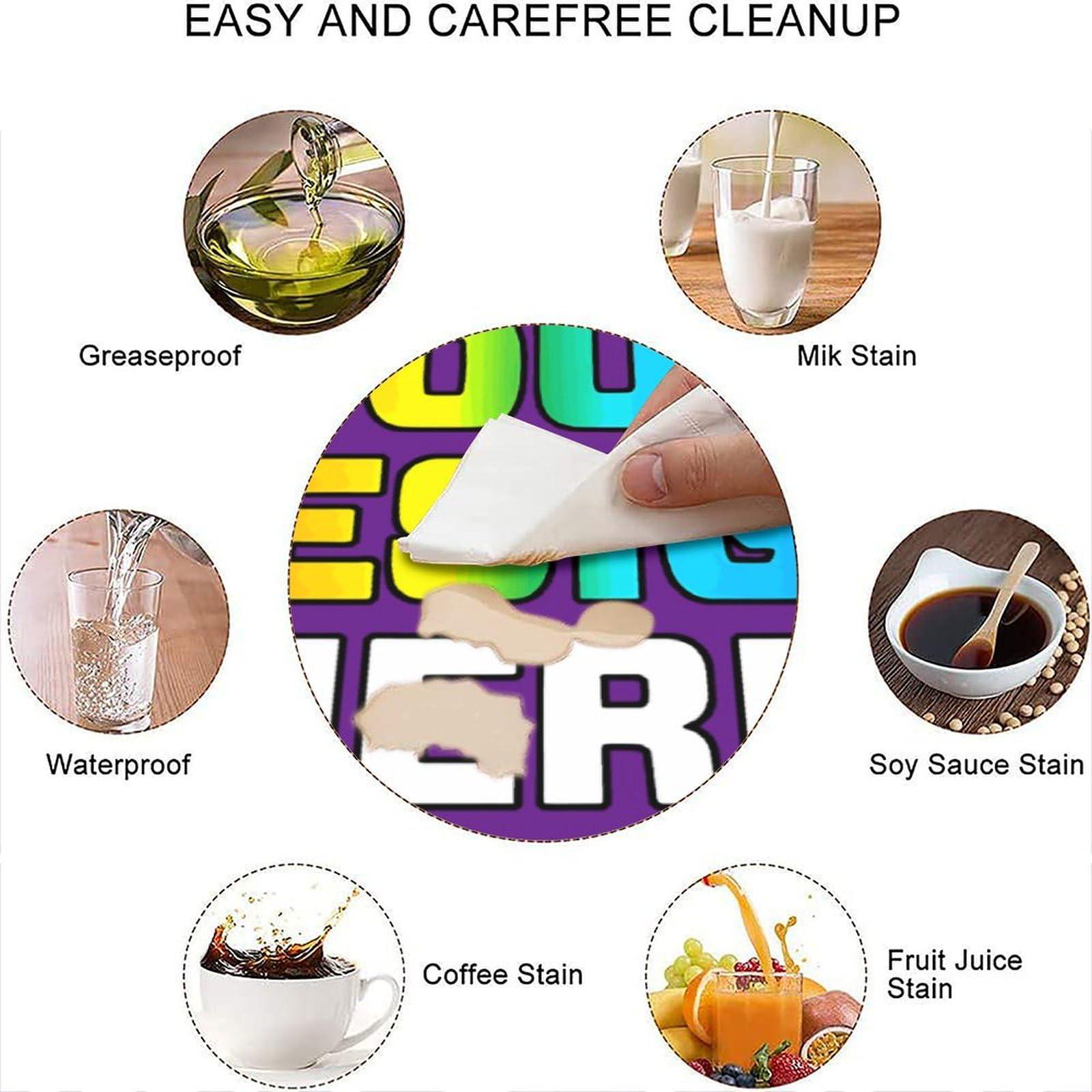 Pzwqkyn Pzwqkyn Custom Square Fitted Tablecloth, Customizable Add Your Picture Text Name Personalized Table Cover with Elastic Edge, for Wedding Banquet Picnic Party Use, Purple, Fits 24x24 in Table