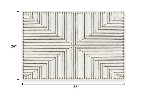 RUGGABLE Ruggable x Jonathan Adler Washable 2x3 Area Rug, Inkdrop Camel & Ivory, Premium Modern Rugs for Living Room, Bedroom, Kitchen, Office, Classroom with Gripper Non Slip Pad