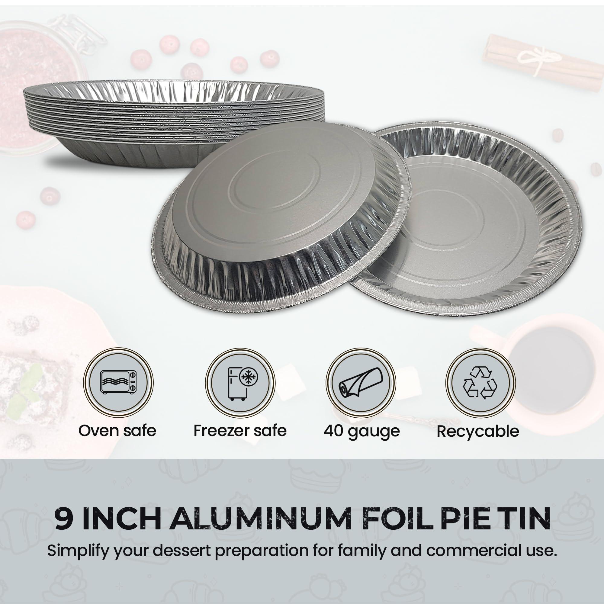 Safca KitchenDance Medium Depth Disposable Aluminum Pie Pans - 9 Inches Round Foil Baking Pan Perfect for Home, Small Business - Aluminum Foil Pans for Baking, Storing, and Preparing Food, 901, Pack of 250