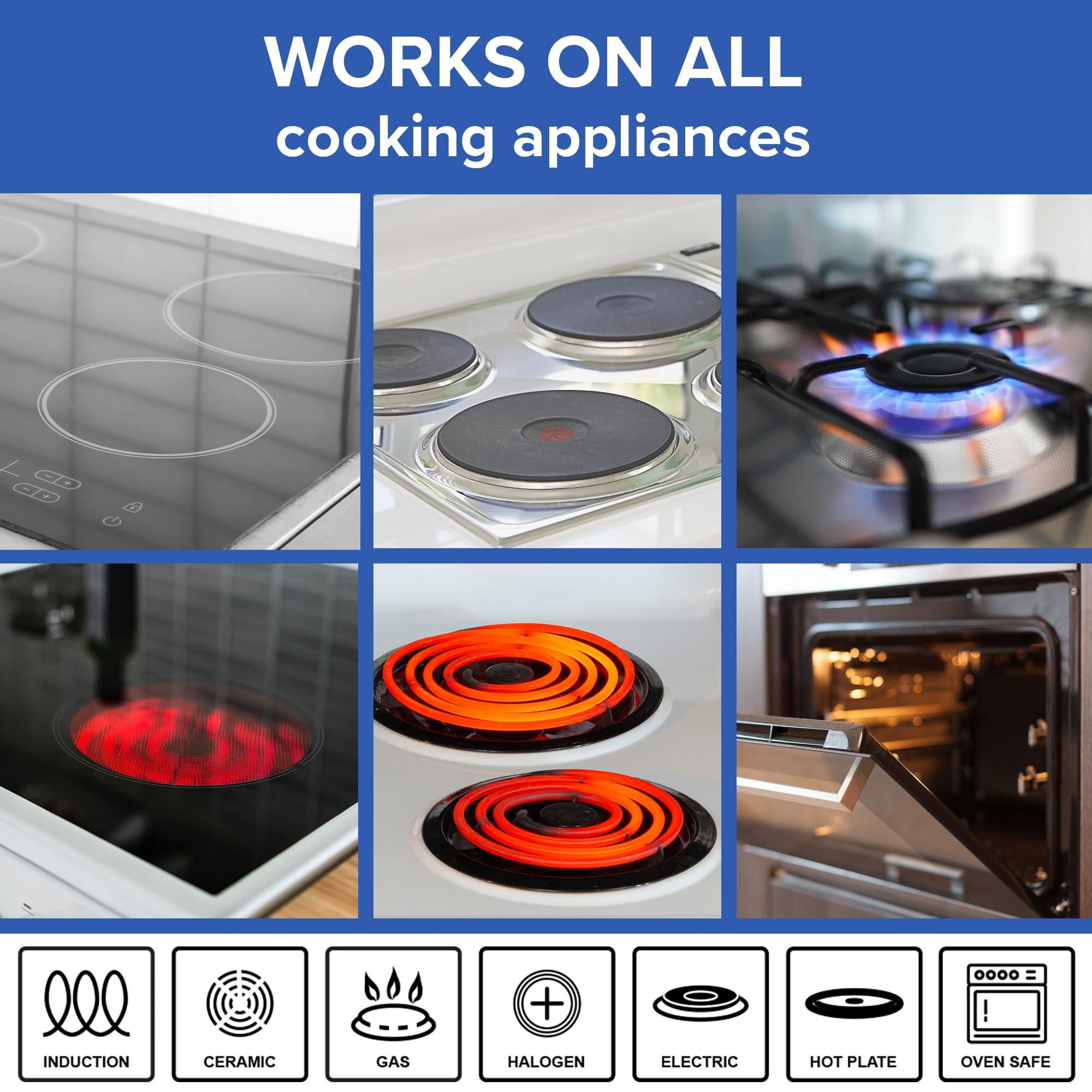 Nuwave Nuwave Pro-Smart 12 & 8 SS Fry Pan Set, Healthy Duralon Blue Non-Stick Ceramic Coating, Heavy-Duty Tri-Ply Construction, Ergonomic Stay-Cool Handles, Induction-Ready & Works on All Cooktops