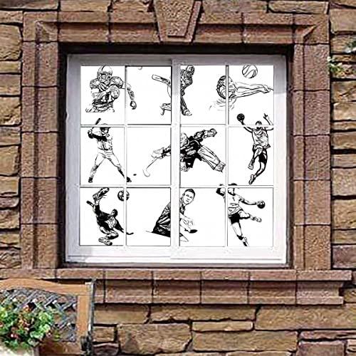 JIXIRUY Window Tinting Film for Home Sports Theme Sketch 3D Printing Customized Window Film Glass Stickers