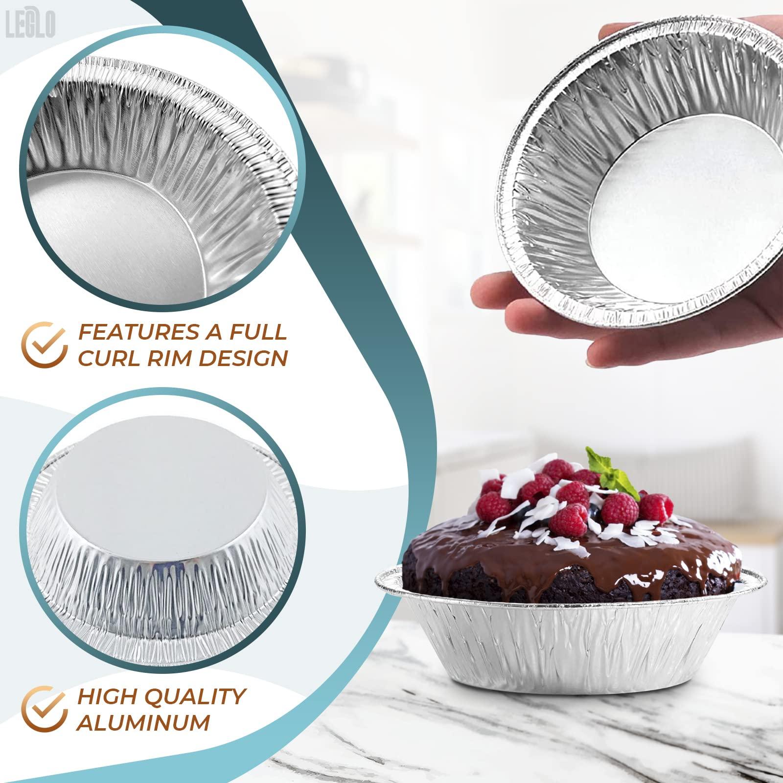 LEGLO Silver Aluminum Foil Tart Pan - 100Pcs Disposable Mini Pie Tins Round Pan for Cake Pie Tin Foil Pans Tin - Tin 2.9 inch Liners Aluminum Pans Disposable Mini Tart Pan Mini Cheesecake Pans for Baking