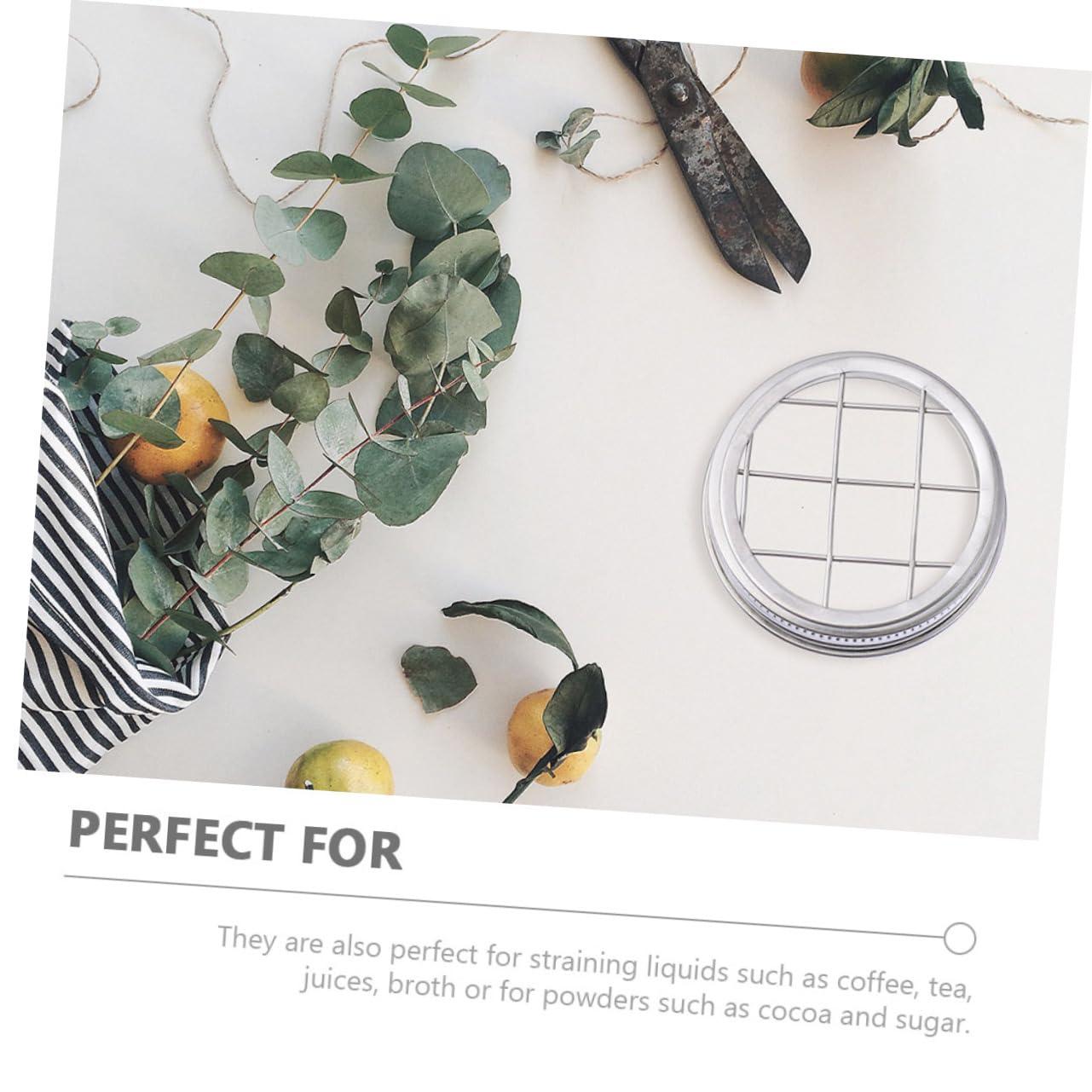 BIUDECO BIUDECO 1 Set of Mason Jar Lids for Sprouting and Flower Arranging Stainless Steel Mesh Covers for Canning Jars Portable Sprouting Lid and Flower Arrangement Cap