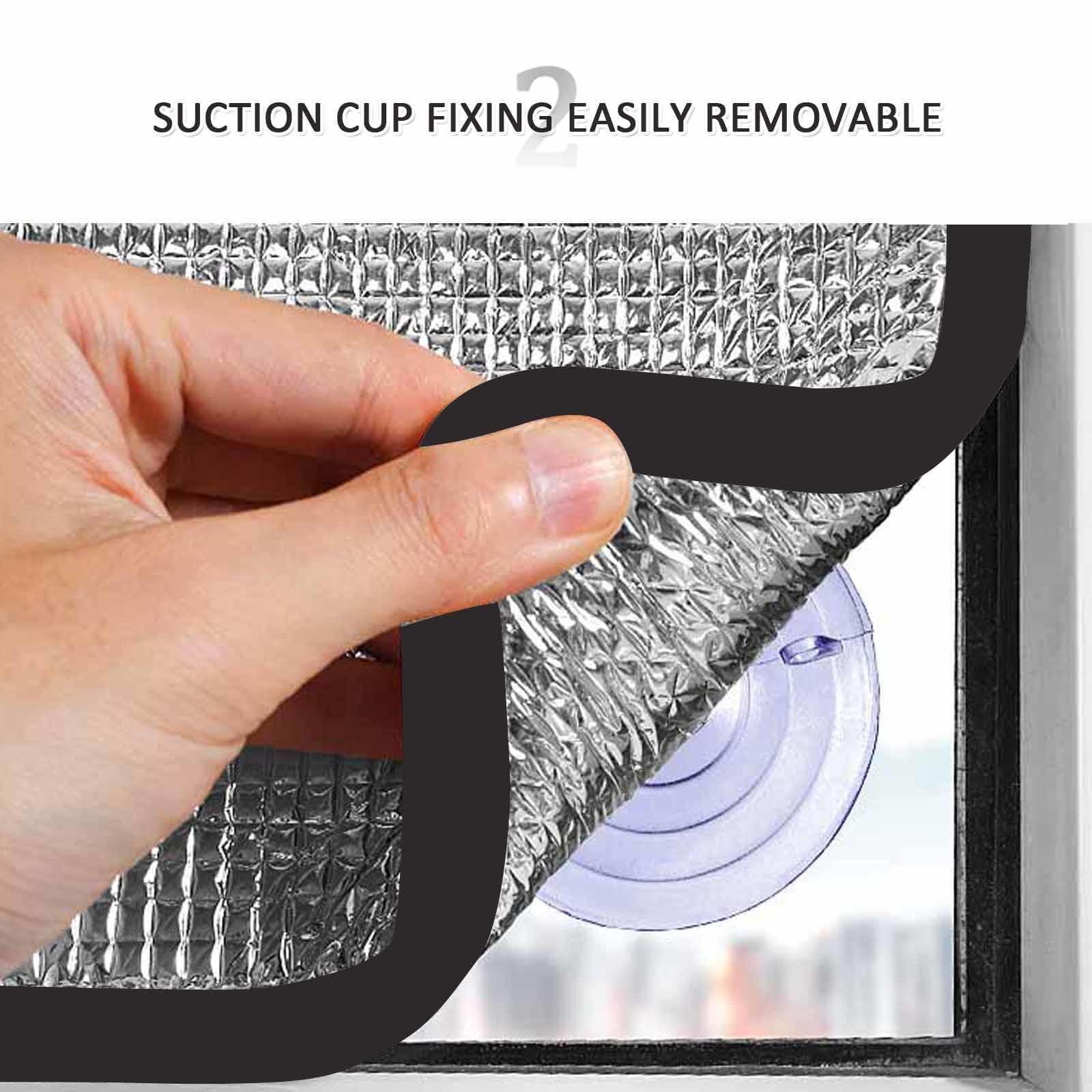 DZHTUF Reusable Aluminised Film, Glass Cooling Film, Anti-Glare Insulating Window Film, Soundproof Curtains, Privacy Sun Protection Window Sticker, for Office, Garage,WxH-70x70cm/28x28in