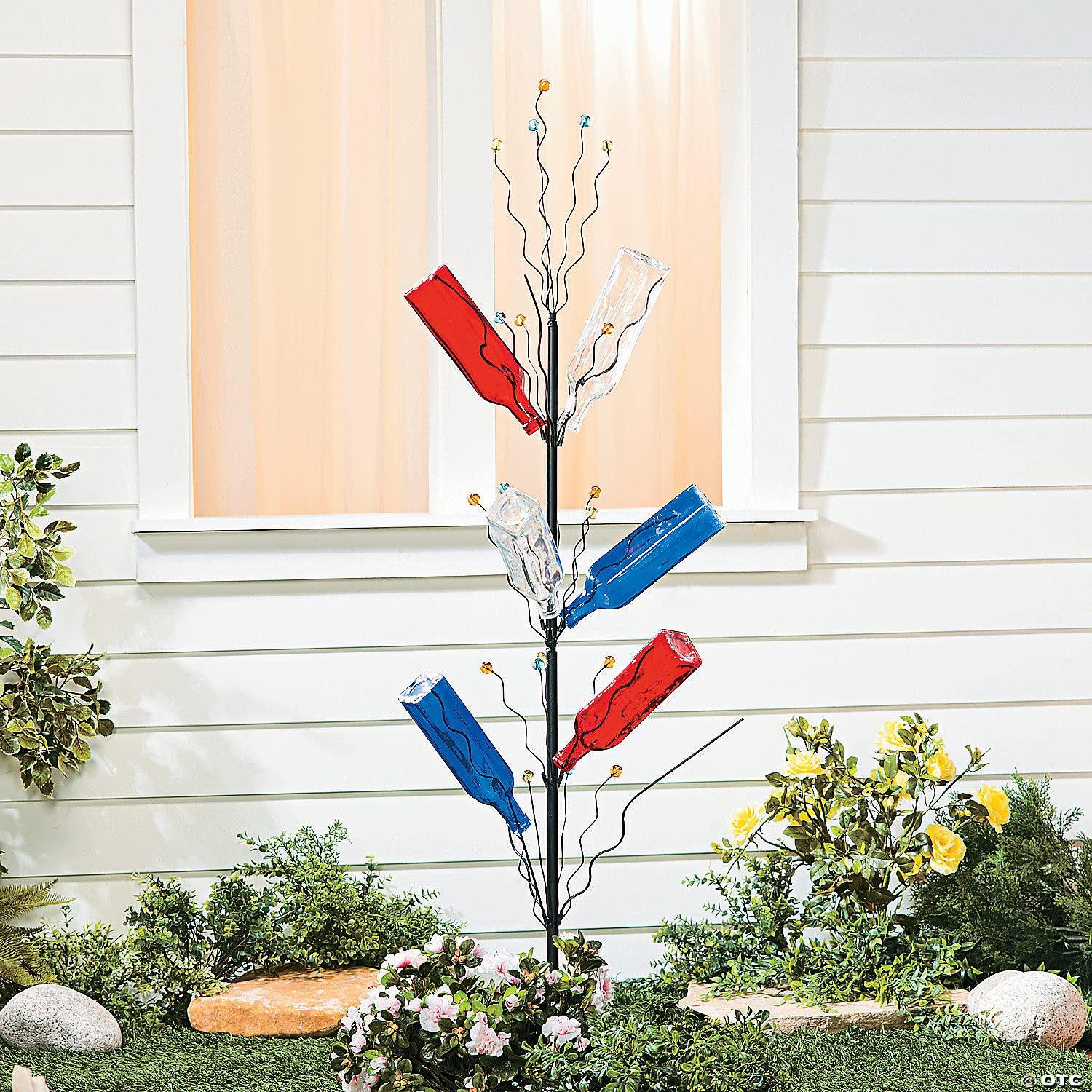 Fun Express Fun Express Bottle Tree, Stands Almost 4 Feet Tall - Metal with Plastic Tips - for Wine Bottle and Outdoor Yard Decorations