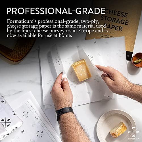 Formaticum Formaticum Cheese Storage Wax Coated Paper - Porous Wax Sheets From France - Keep Cheese or Charcuterie Fresh - Professional Grade Cheese Paper for Wrapping Cheese - 11 x 14 (15 Sheets with Labels)