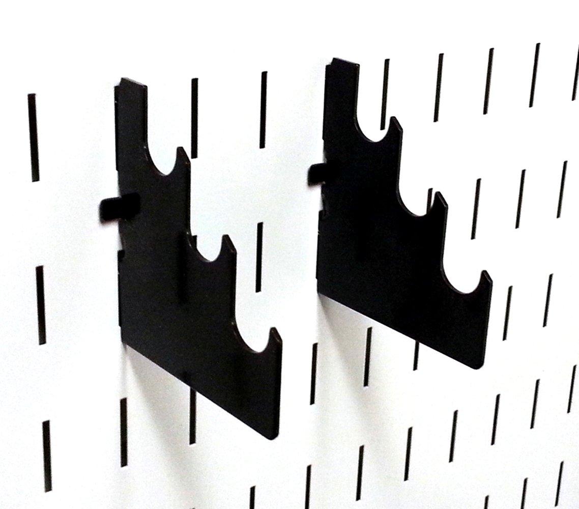 Wall Control Wall Control Slotted Metal Pegboard Rod Bracket Pair Accessory Pack Pegboard and Slotted Tool Board Black