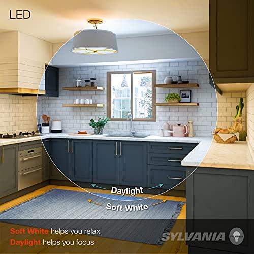 LEDVANCE SYLVANIA LED A19 Light Bulb, 100W = 14W, Non-Dimmable, Frosted Finish, 1500 Lumens, 2700K, Soft White - 4 Pack (78101)