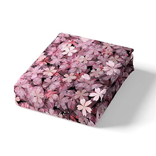 Homewish Homewish Cherry Blossom Duvet Cover Set Pink Flower Bedding Set 3pcs for Girls Adults Petal Floral Print Comforter Cover Japanese Style Bedspread Cover with 2 Pillowcases (No Comforter) Queen Size