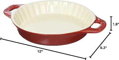 STAUB STAUB Ceramics Bakeware-Pie-Pans Dish, 9-inch, Cherry
