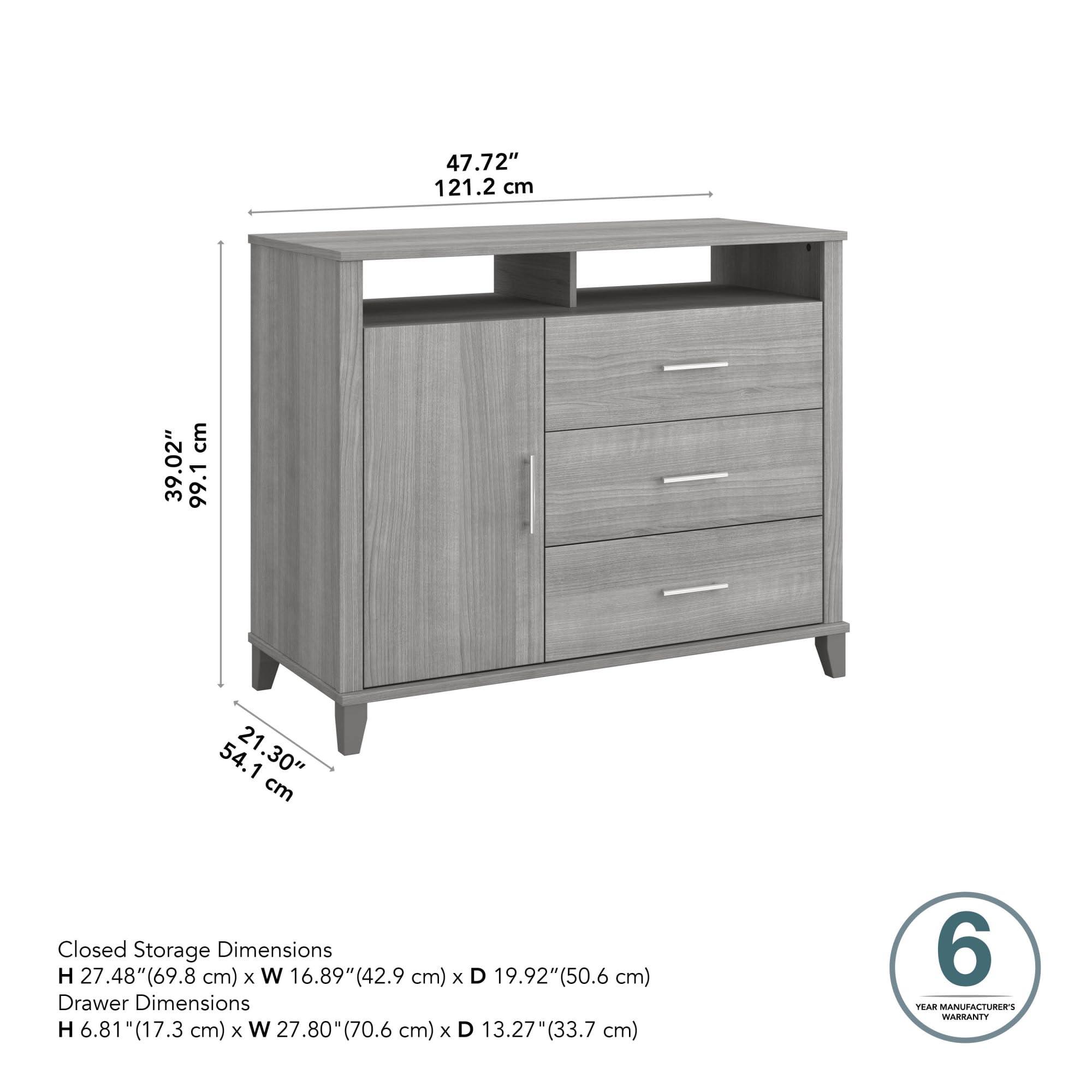 Bush Business Furniture Bush Furniture Somerset Tall TV Stand with Storage in Platinum Gray