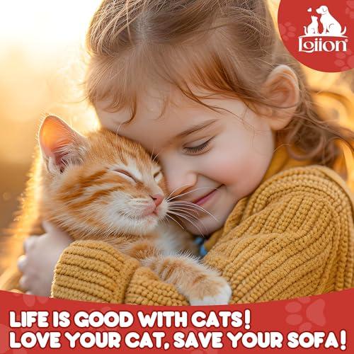 Loiion Cat Scratch Furniture Protector - Anti-Slip, Waterproof Sofa Cover to Keep Cats Off, Pet-Friendly Couch Protectors for 3 Cushion Couch, Khaki Anti-Scratch Couch Cover for Pets and Kids 134\"X71\"