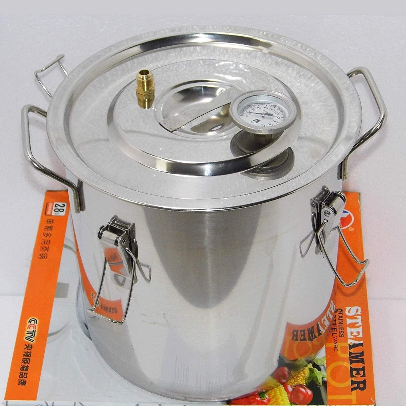 HKMA Stainless Steel Water Distiller with Built-in Thermometer and Copper Tube, Home Brewing,12l/3gal