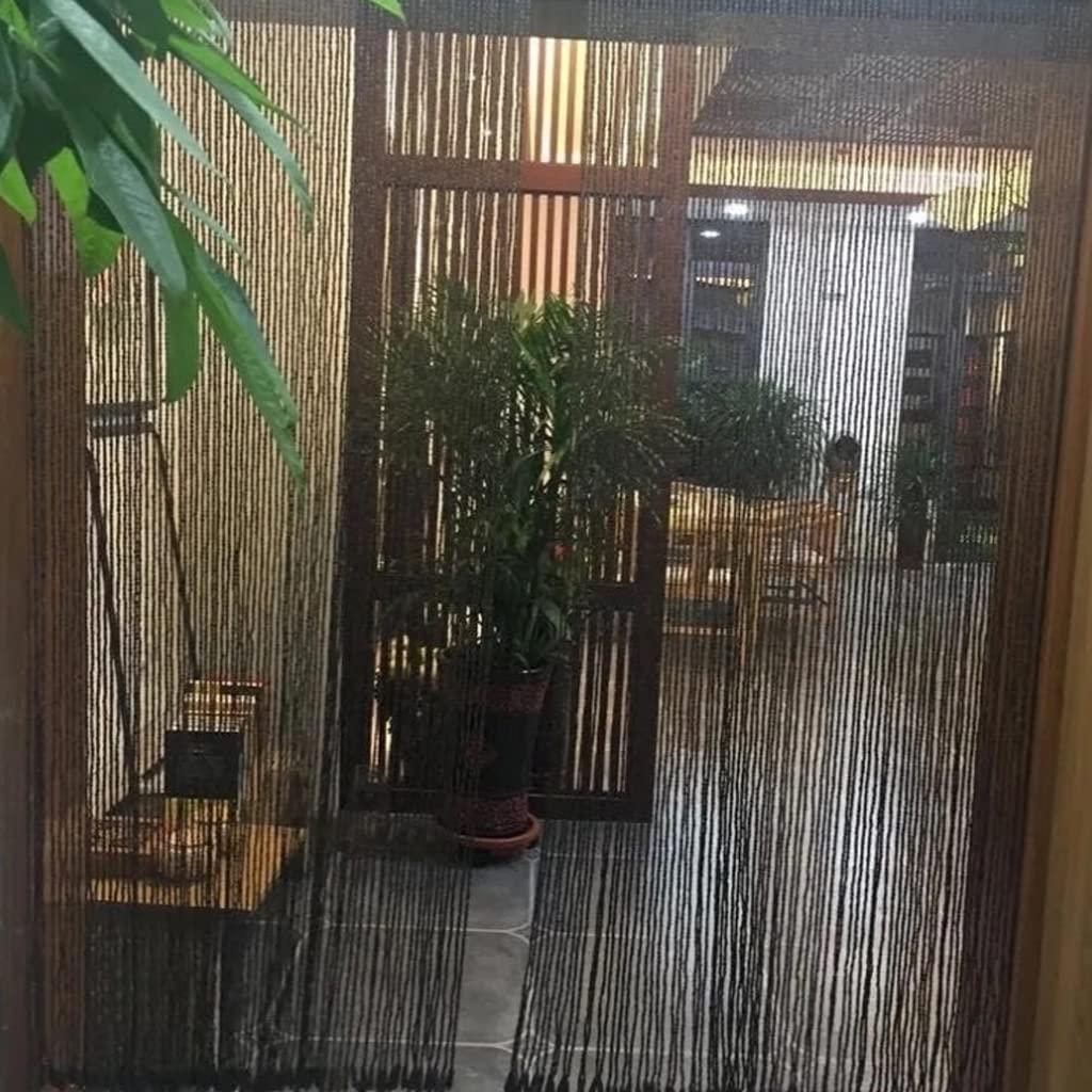 ZHOUXIAO ZHOUXIAO Room Divider Beads Curtains with Rods,Wood Beaded Curtains Door String Bead Curtain for Doorways, Room Divider Decor for Home Restaurant Hotel,Custom Size (Brown,70 Strands-100x200cm)