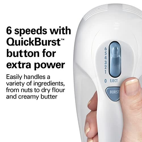 Hamilton Beach Hamilton Beach 6-Speed Electric Hand Mixer with Whisk, Traditional Beaters, Snap-On Storage Case, 250 Watts, White