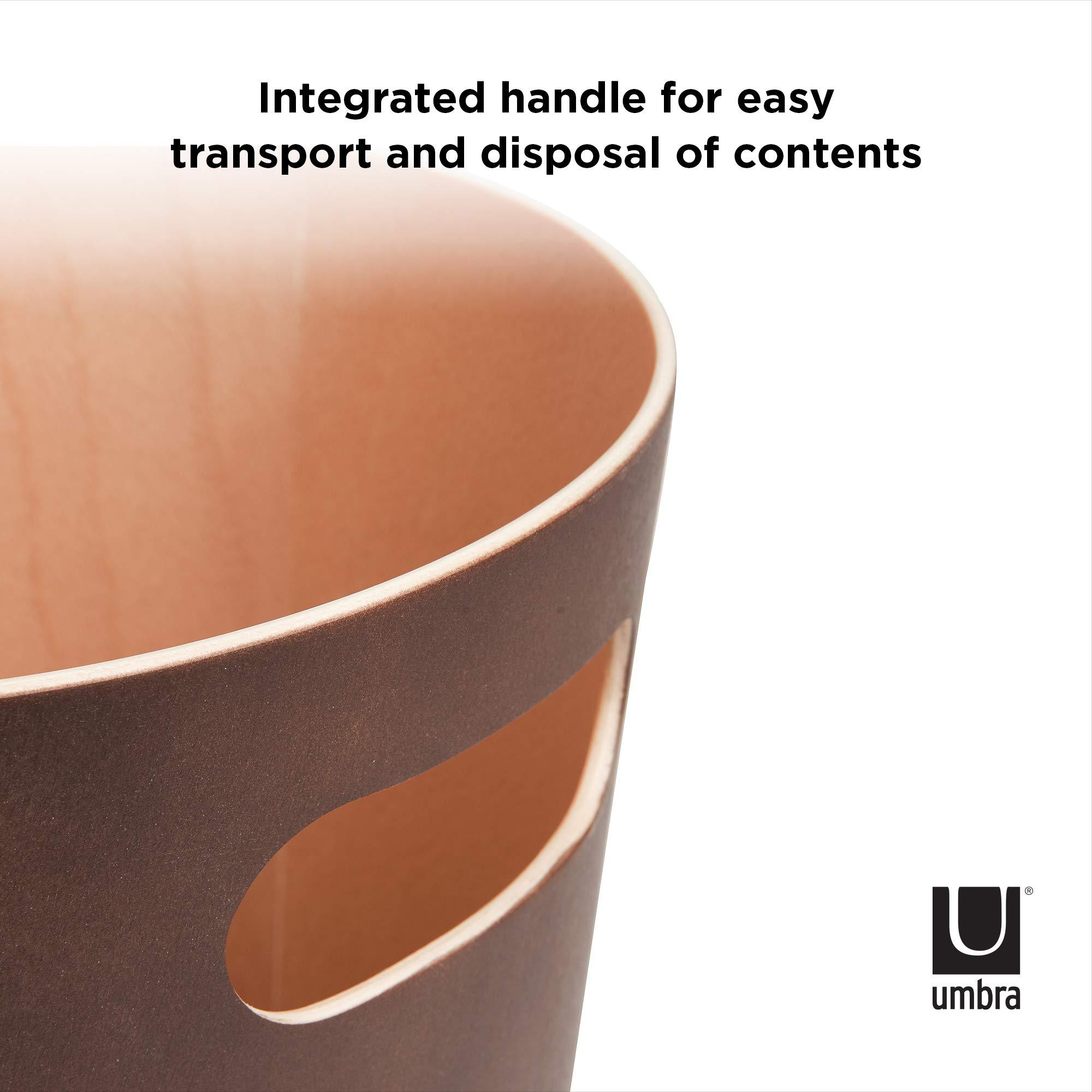 Umbra Umbra Woodrow 2 Gallon Modern Wooden Trash Can Wastebasket or Recycling Bin for Home or Office, Espresso