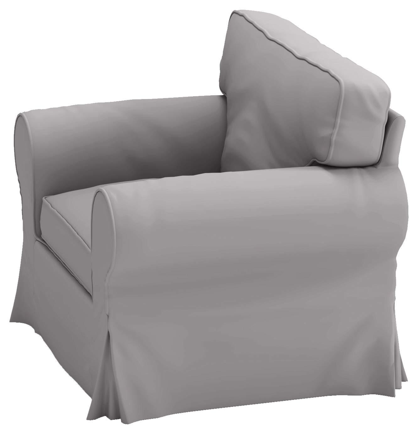 Custom Slipcover Replacement Cotton Ektorp Chair Cover Replacement is Custom Made Compatible for IKEA Ektorp Armchair Cover, The Slipcover Set Only Fits Ektorp Chair (Light Gray Chair)