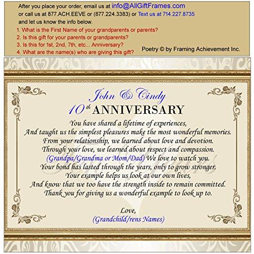 AllGiftFrames AllGiftFrames Parents Wedding Anniversary Poetry Mini Clock Genuine Marble Brass Pen Set Congratulation Present Mom Dad Mother Father