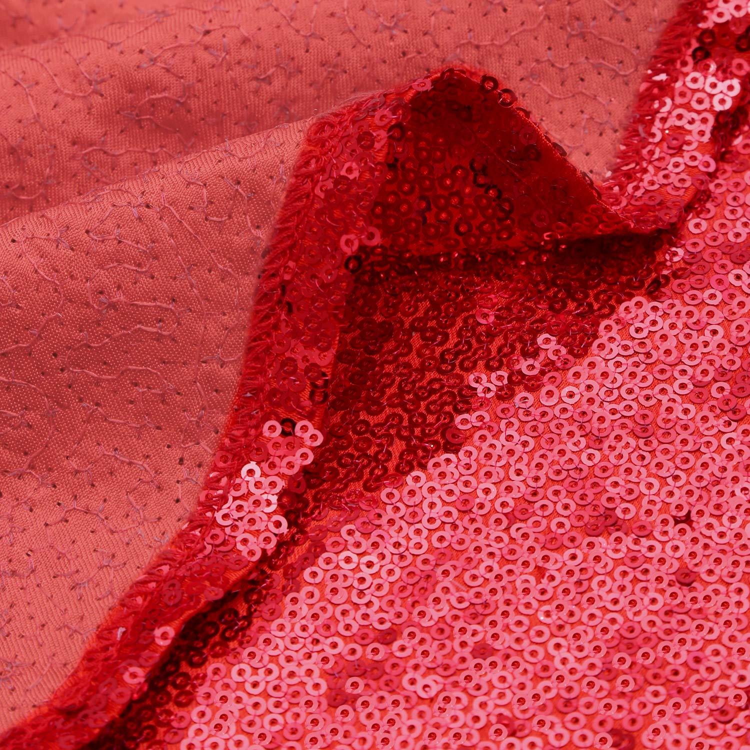 QueenDream Red Tree Skirt 24 inches Small Christmas Tree Skirt Glitter Sequin Tree Skirt for Christmas Decorations