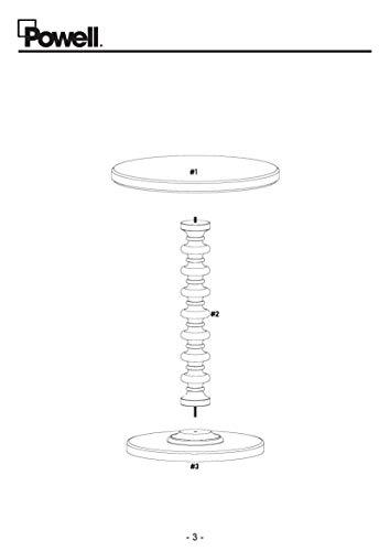 Powell Furniture Powell Furniture Powell Round Spindle, White Table 17 x 22.25 x 17