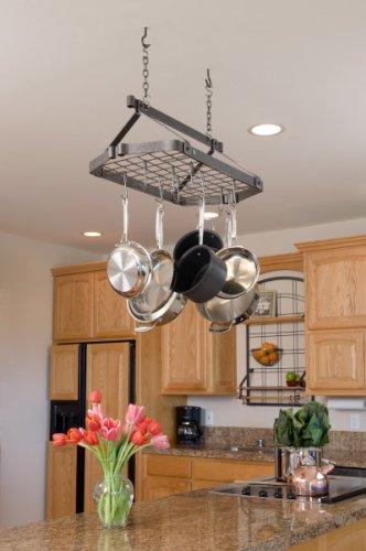 Enclume Enclume DR5 Decor Retro Rectangle Ceiling Rack with Grid, Hammered Steel