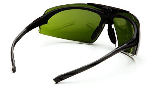 Pyramex Safety Pyramex Onix Plus Safety Eyewear, Clear Anti-Fog Lens 3.0 Ir Filter Flip Lens With Black Frame