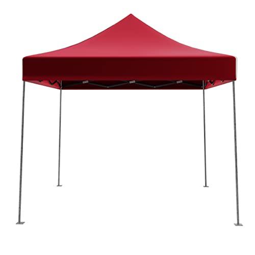 Stalwart Pop-Up Outdoor Canopy Shade - 10x10 Water-Resistant Party Tent with Instant Setup and Portable Carrying Bag for Storage or Transport by Stalwart (Red)
