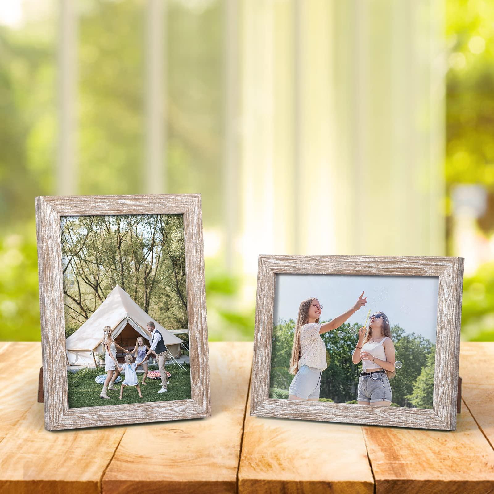 EXYGLO EXYGLO Rustic 7x5 Photo Frames Set of 12, Multiple Picture Frames 5x7 with PS Surface, 5x7 Photo Frame for Wall & Tabletop Display