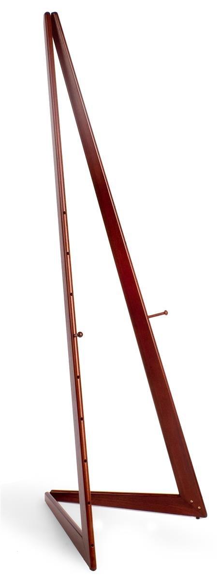 Displays2go Wooden Bifold Display Easel with 2 Height-Adjustable Pegs, 65"h Floor-Standing Art Easel for Indoor Use - Cherry, Wood