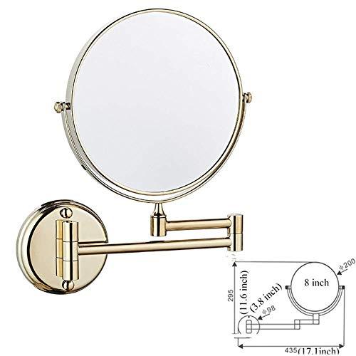 Generic Wall Mounted Makeup Mirror Two-Sided Swivel Wall Mount Mirror,Two-Sided Extendable,360 Degree Swivel(Gold 10X) (Gold 10X)