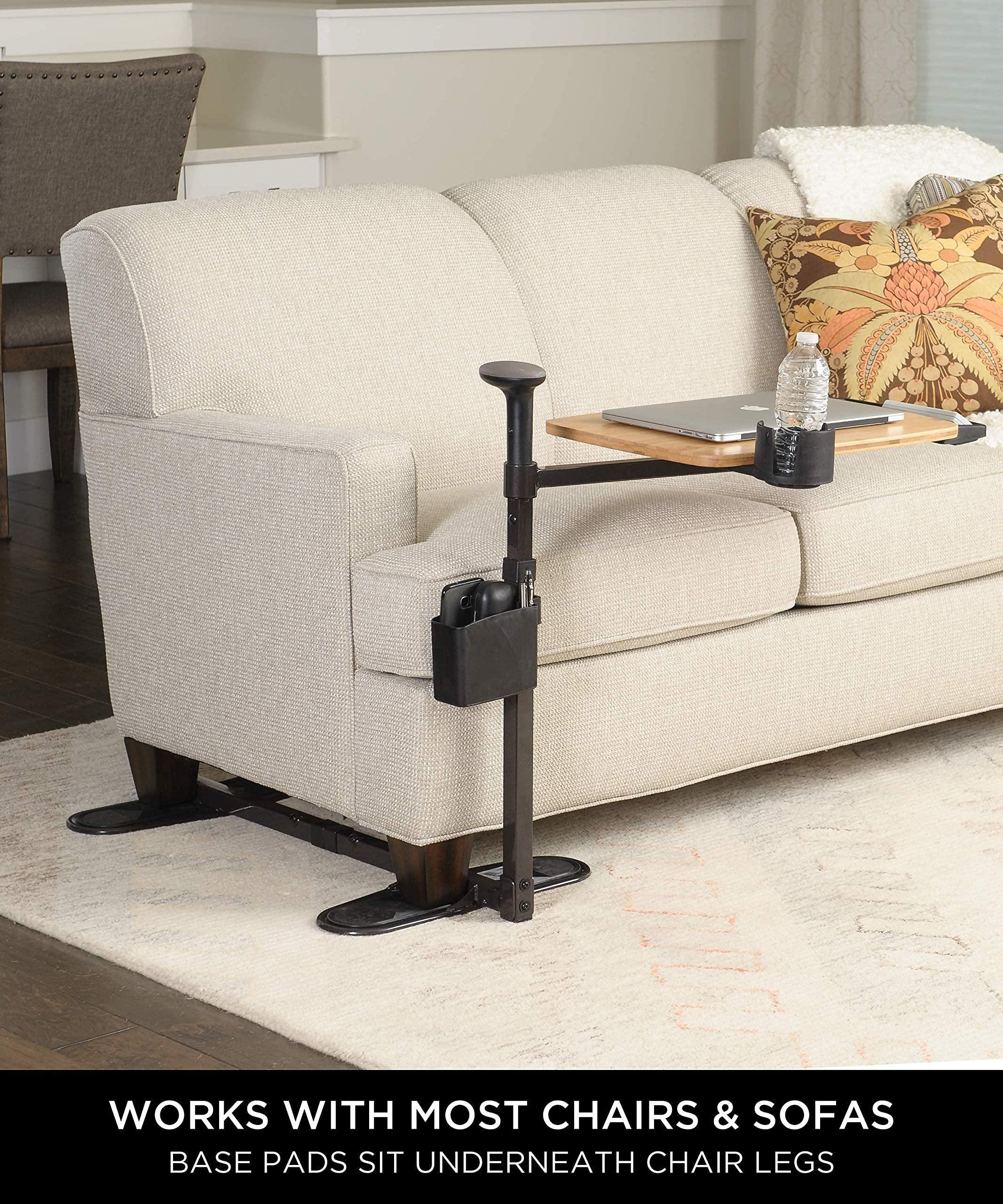 Signature Life Signature Life Independence Tray Table, Bamboo Swivel TV Tray, Adjustable Laptop Table with Ergonomic Stand Assist Safety Handle, Independent Living Aid