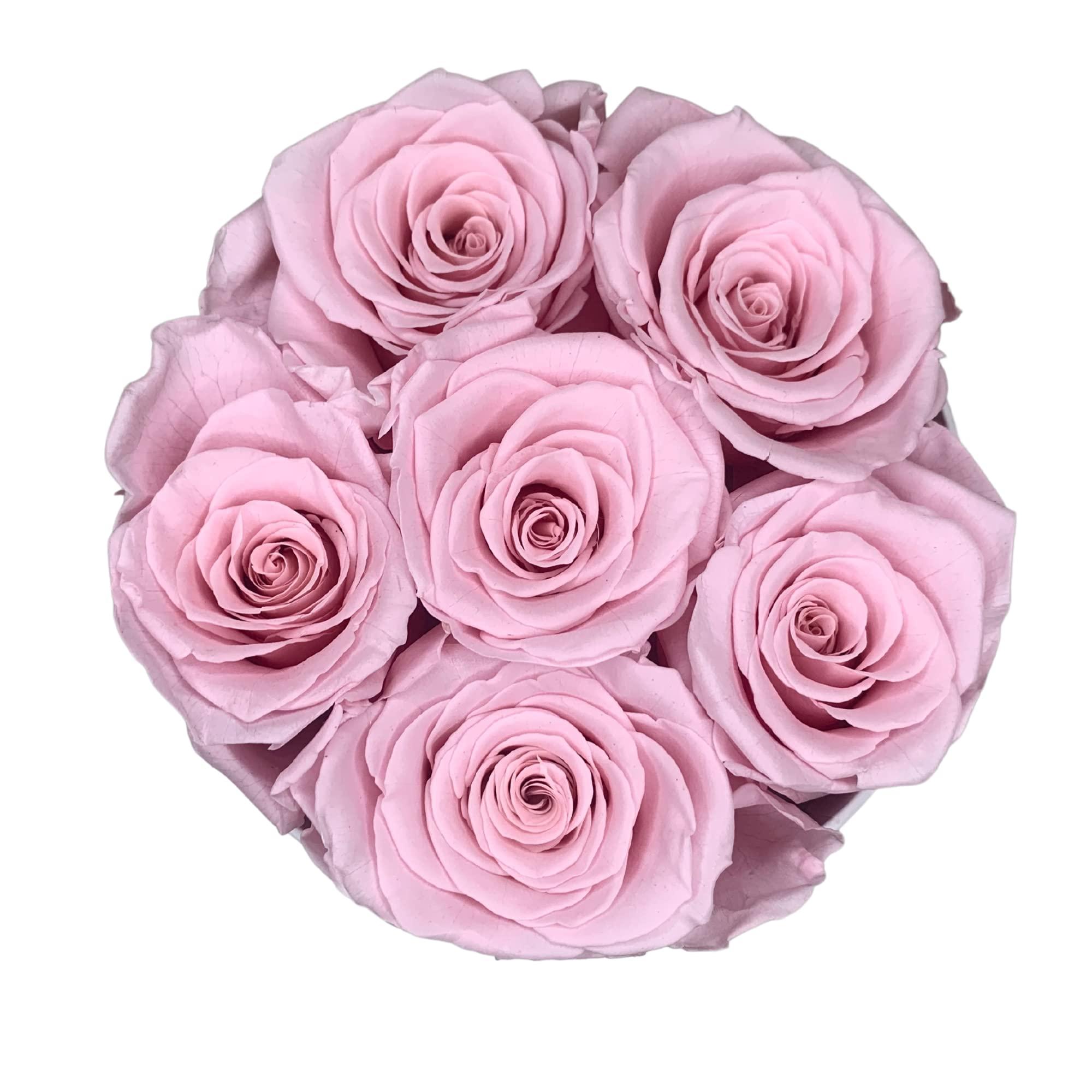 Verona Home & Gift PRESERVED ROSES | GIFT Flowers | 100% REAL ROSES That Lasts for Years | Gift for her | Flowers for ALL OCCASIONS ready to GIFT, Birthday Gift, Valentine\'s Day Gift (6 PINK Roses (black box))