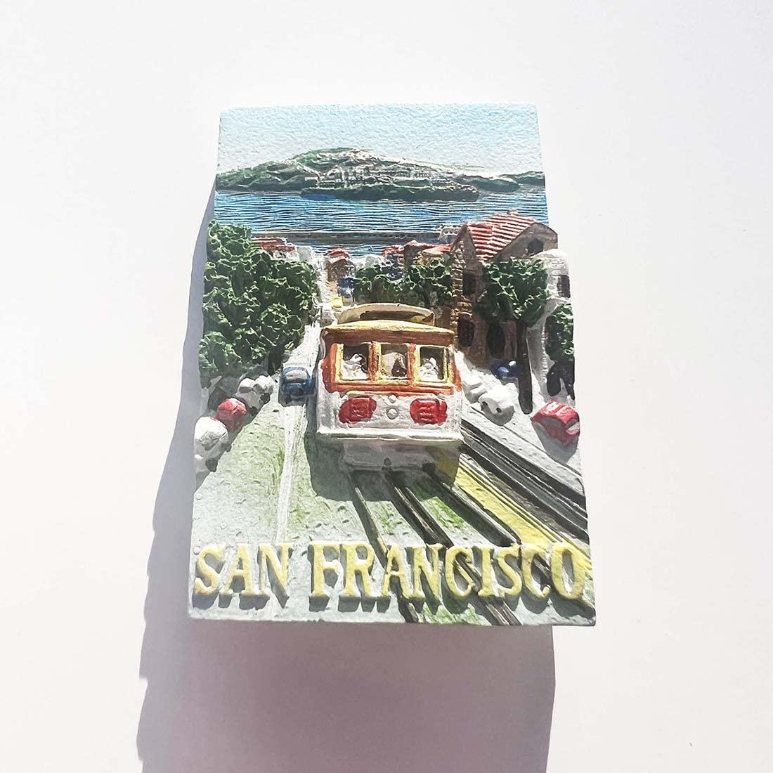Wedarego USA 3D San Francisco Fridge Magnet Souvenir Gift,Resin Handmade San Francisco Refrigerator Magnet Home & Kitchen Decoration Collection
