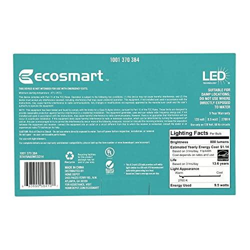 EcoSmart EcoSmart 60W Equivalent Soft White A19 Energy Star and Dimmable LED Light Bulb (4-Pack)