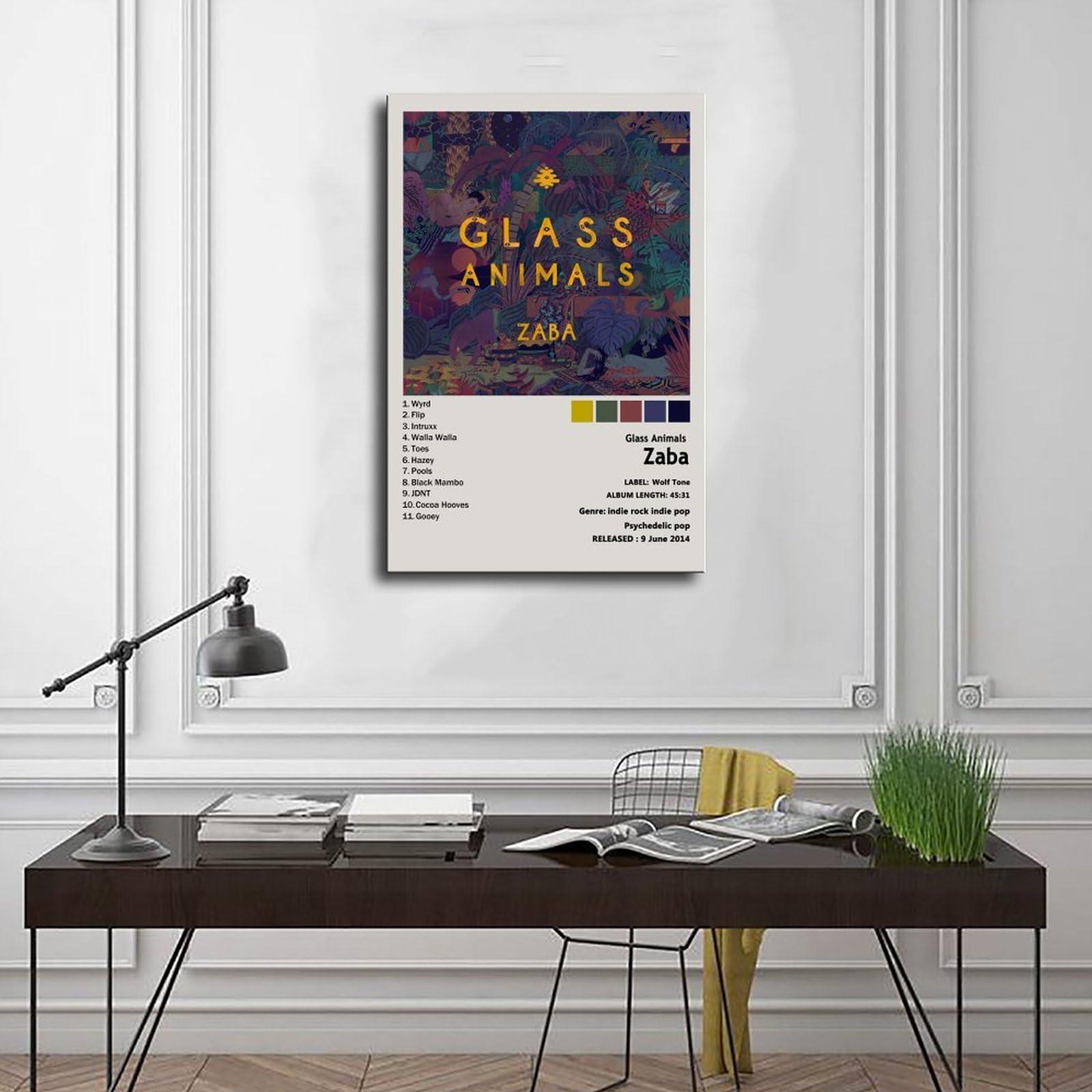 Generic Glass Poster Animals Za Ba Album Posters Canvas Poster Wall Art Decor Print Picture Paintings for Living Room Bedroom Decoration Frame-style Frame-style20x30inch(50x75cm)